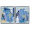 Stupell Industries Blue Abstract with Yellow 2pc Framed Giclee Wall Art Set Design by Melissa Wang